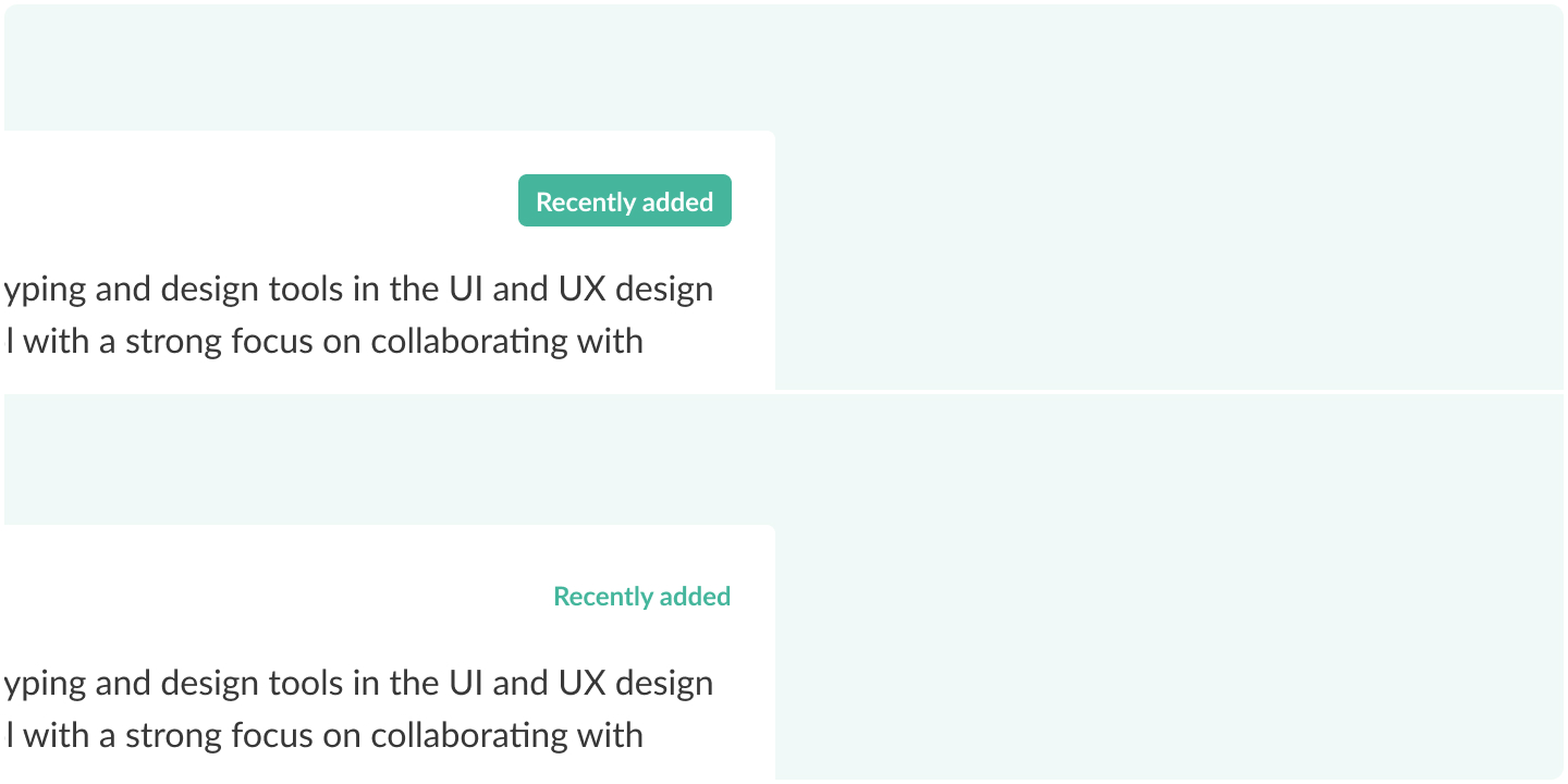 An example of two A/B testing variations of a design component